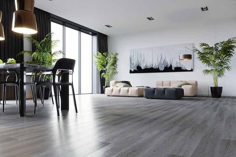 Кварцвинил Fargo Comfort 379-1 Дуб Серый Иней градиент